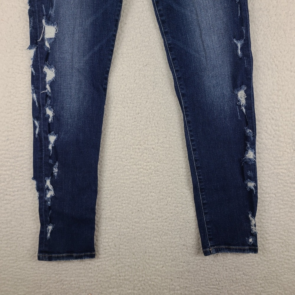 Flying Monkey Jeans Womens 27 Blue Mid Rise Ankle Skinny DistressDark Wash Denim - Picture 2 of 13